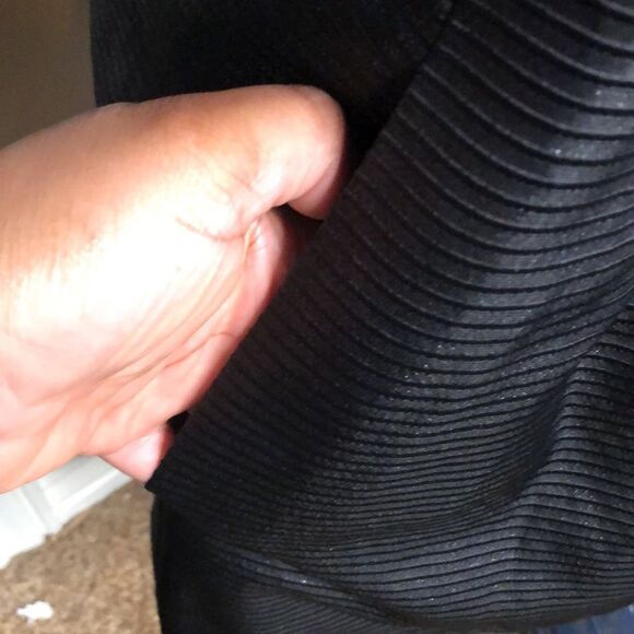 Nanette Lepore Womens Empire Waist Dress 0 Black Taffeta Cap Sleeve Goth Shimmer - Picture 4 of 4